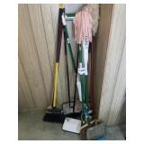 Lot of push sweepers, broom & mops