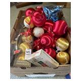 Vintage Christmas satin ball ornaments