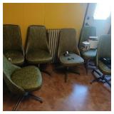 Lot of 6 comfortable vintage swivel chairs no