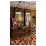 American Drew 2 Mirror Vanity Dresser