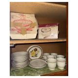 Vintage Stoneware Japan mugs/plates and Leonard