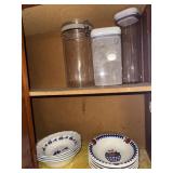 Lot of apple and geese bowls and plastic