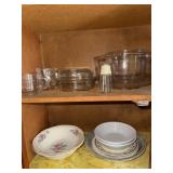 Lot of assorted glass bakeware and decorative