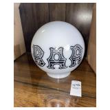 Vintage milk glass "BAR" lamp globe shade
