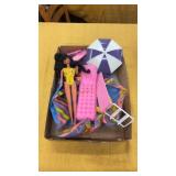 Tray Lot of Barbie Doll Items