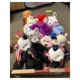Lot of beanie baby bears and dragon