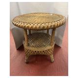 Vintage Round BoHo Ratan Wicker Table 24 ï¿½