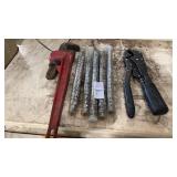 Splitshots, pipe wrench, and Autolock Pliers