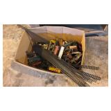 Box of HO Scale Train Parts and Track