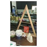Ornament/Photo Hanger with Mugs and Baby Figurine