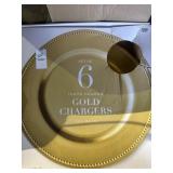 Set of 6 gold charger plates