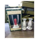 Pfaltzgraff Winterberry Ceramic Hurricane Candle