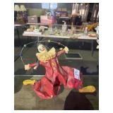 Vintage paper mache girl circus clown