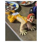 Vintage paper mache clown on all fours