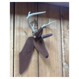 Hand-crafted wooden deer head wall mount with