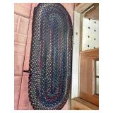 Multicolor oval braided rug 22.5 X 56in