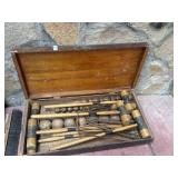Vintage wooden croquet set in box