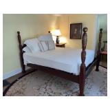 Wooden Queen size four poster bed frame with