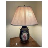 Unique pottery table lamp - double sided/horse