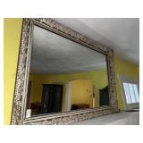 Vintage carved wooden ornate mirror 47.5 X 33.5