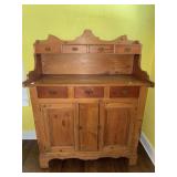 Antique pine step-back kitchen dresser or hutch