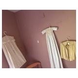 Vintage baby christening gown, silk cape, and