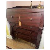 Antique American Empire-style wooden chest of