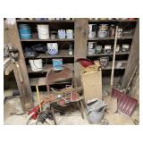 All paint, hand saws, shovels & variety