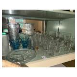 Lot of assorted glassware - colored shot glasses