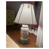 Porcelain apothecary jar table lamp with floral