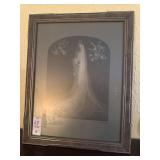 Framed Victorian era wedding photo signed