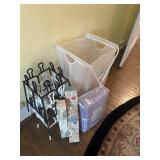Yaffa-style shoe racks, laundry hamper, cross