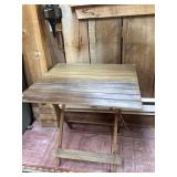 Foldable slatted wooden table 30 X 30 X 28in