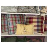 Lot of 4 checkered and 1 embroidered throw