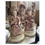 Set of 2 carved resin or faux ivory Chinese