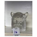 Vintage clear crystal Viking warrior head