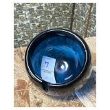 Vintage mid-century modern blue orb art glass