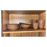 Plastic Brown Dish and Cup Set
