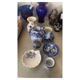 Blue and White Vases and Plates