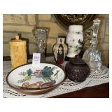 Lot of various collectibles - wooden trinket box