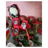 Hand painted porcelain Santas vintage bells
