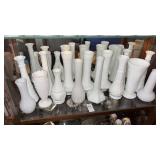 Lot of White Glass Vases