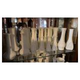 Lot of White Glass Vases