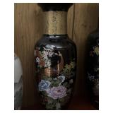 Vintage Asahi Japanese vase with peacock and gold