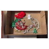 Vintage Mid-Century Molded Plastic Santa & Mrs.