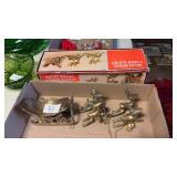 Solid Brass 4 Deer Sleigh Set