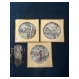 Set of 3 decorative oriental plates with hangers