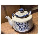 Japan stamped Home Sweet Home speckled teapot