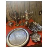 Lot of silver plated serving and decorative