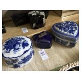Floral jewelry/trinket boxes - 2 heart shaped